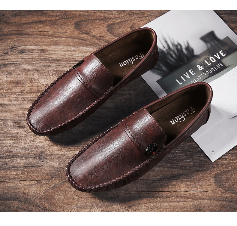 Voyage Voyage Mocasines informales británicos de estilo coreano sin cordones para conducir en verano, zapatos de hombre a la moda, transpirables y cómodos al por mayor_voghion.com