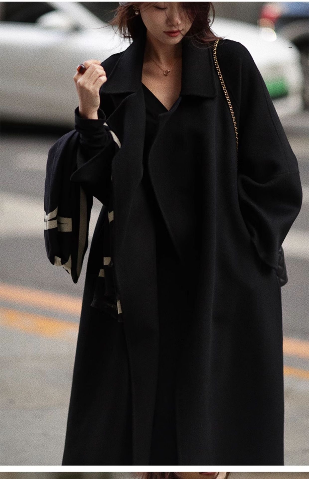 Women's Clothing Double-Sided For Women, Autumn And Winter 2025, Petite Cashmere Long Red Lace-Up 100% Wool Coat_voghion.com