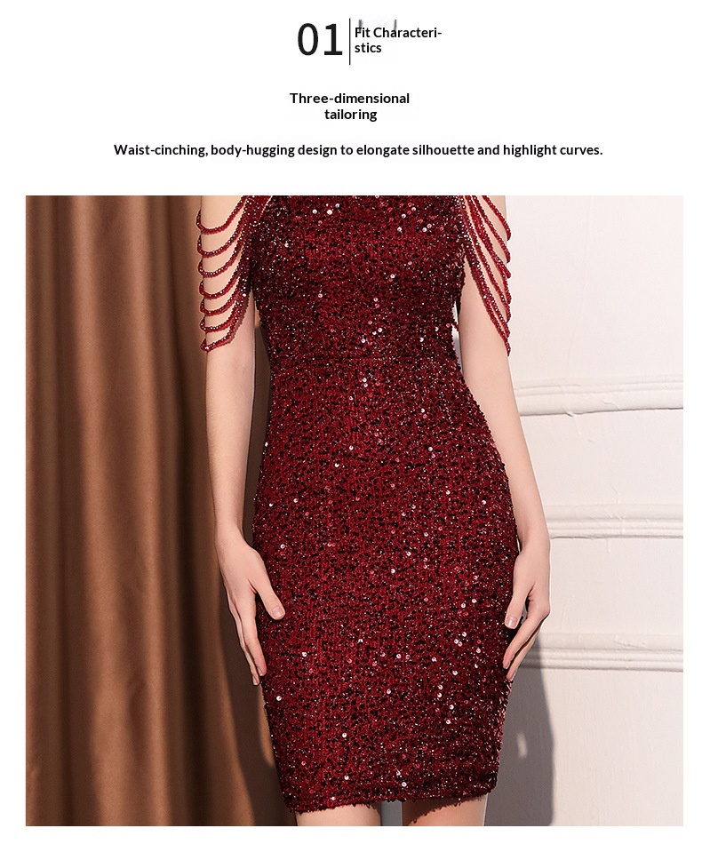 ChicShe ChicShe Evening Women, Elegant High-End Socialite Party Dress, Short Bodycon Sequin Dress For Petite Figures_voghion.com