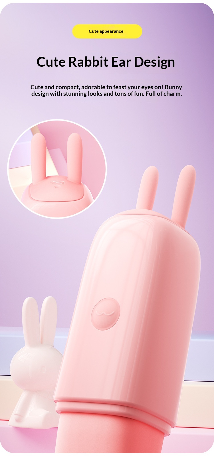 Eros Lab ROSELEX Vibratore morbido a coniglio, riscaldamento elettrico a dieci frequenze, masturbazione femminile, orgasmo del punto G, compatto e portatile_voghion.com