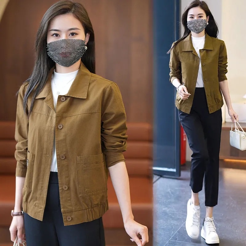 Frühjahr/Herbst 2025: Neue, vielseitige Mode im Slim-Fit-Stil für kleine Frauen – ideal für den Arbeitsalltag. Damenjacke, kurzer Mantel._voghion.com