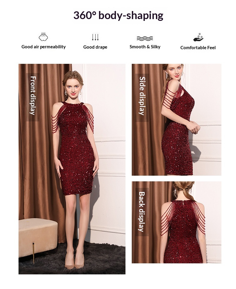 ChicShe ChicShe Evening Women, Elegant High-End Socialite Party Dress, Short Bodycon Sequin Dress For Petite Figures_voghion.com