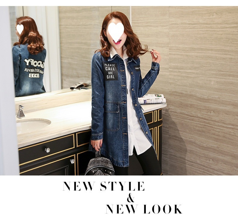 Women's Clothing Women's Spring And Autumn New Jacket Women, Mid-Length Versatile Slim Fit Denim Coat, Plus Size Trench Coat For Women_voghion.com