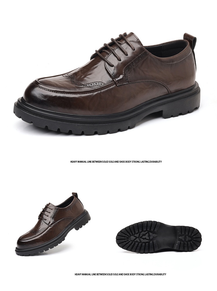 WalkPrime Leather New Business Formal British Style Casual Brogue Black Men's Live Wedding Groom Shoes_voghion.com