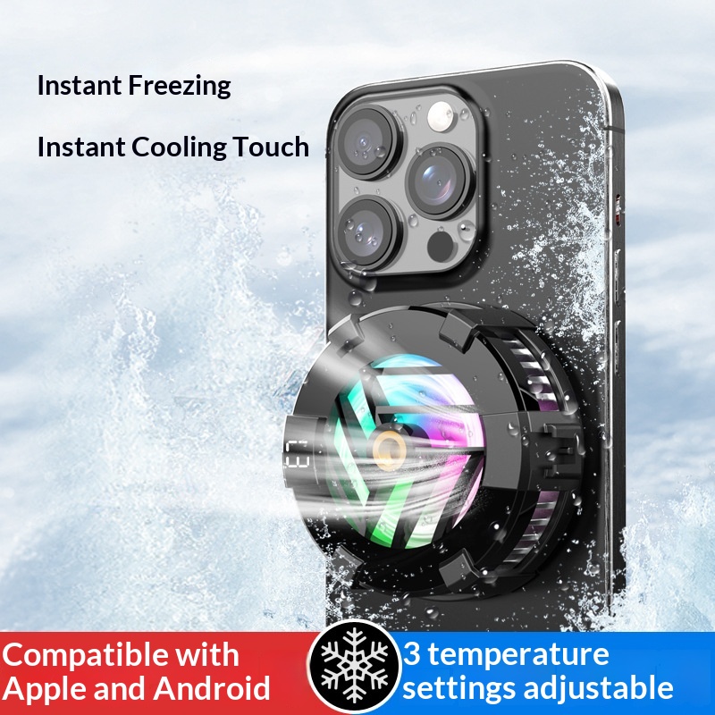 Digitex Mobile Phone Cooler Semiconductor True Game No Frame Drops Magnetic Back Clip Fan Rapid Cooling Black Technology_voghion.com