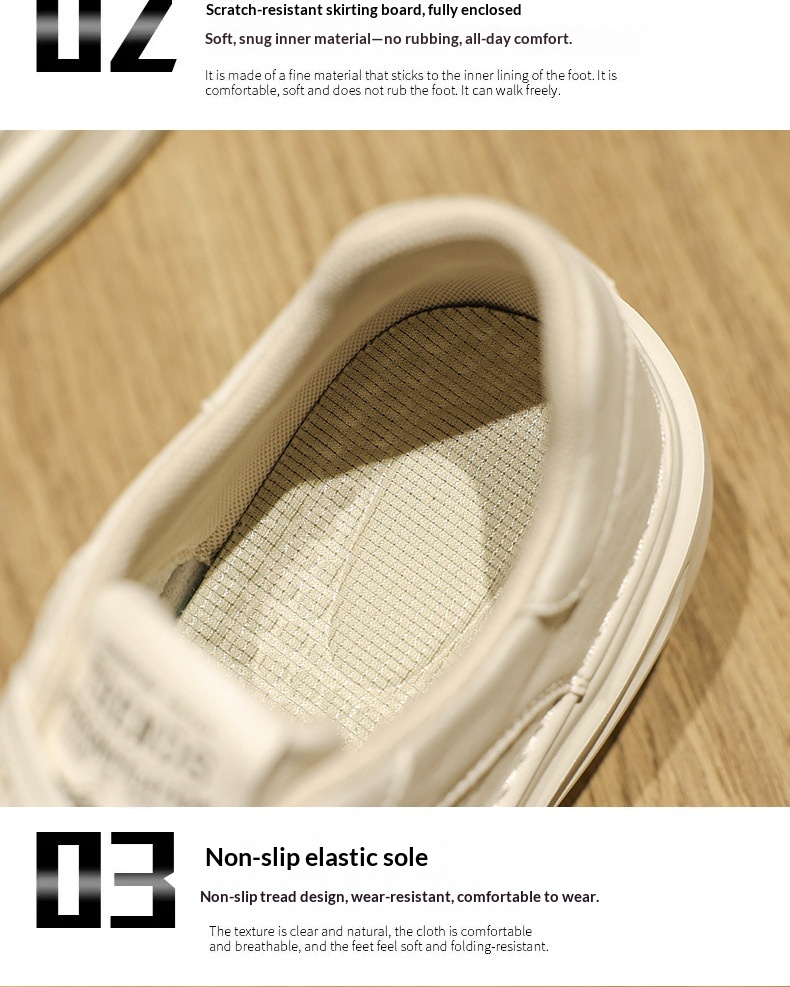 Glide Men's 2025 New Spring Versatile Breathable Leather Casual White Sneakers Non-Slip Youth Sports Trend Shoes_voghion.com