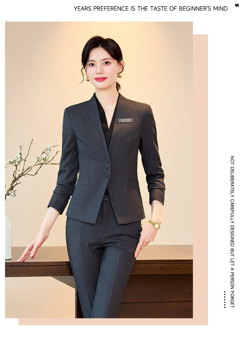 ChicShe Manufacturer Spring And Autumn Elegant Slim Fit Hotel Manager Jewelry Store Gold Shop Professional Suit Set Women's_voghion.com