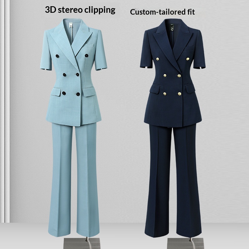 ChicShe Wide-Leg Pants Suit Set For Women 2025 New Summer Professional Commuting Formal Double-Breasted Blazer Office Workwear_voghion.com