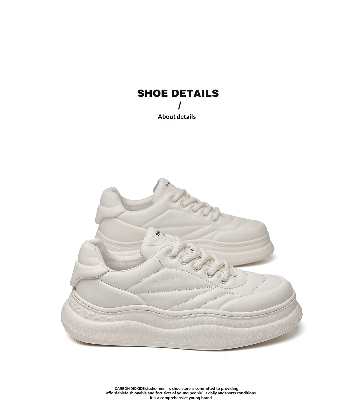 Glide Clearance Sale Thick-Soled Height-Increasing White Sneakers Men's 2025 Autumn New Youth Sports Platform Shoes_voghion.com