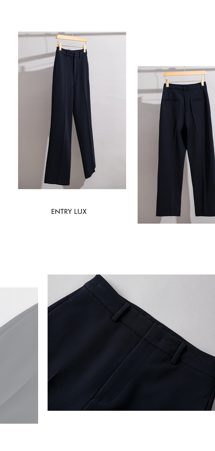 ChicShe 2024 Spring And Autumn Acetate Small Blazer Double-Breasted Two-Piece Professional Suit Straight-Leg Wide-Leg Pants_voghion.com