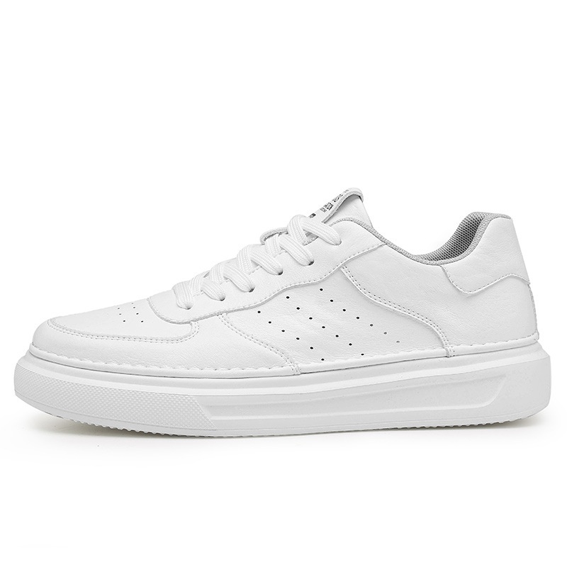 Glide Men's 2025 New Spring Versatile Breathable Leather Casual White Sneakers Non-Slip Youth Sports Trend Shoes_voghion.com