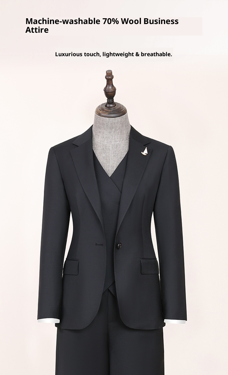 ChicShe New Machine Washable Wool Blazer For Women, High-End Business Suit With Draped Wide-Leg Pants, Professional Set_voghion.com