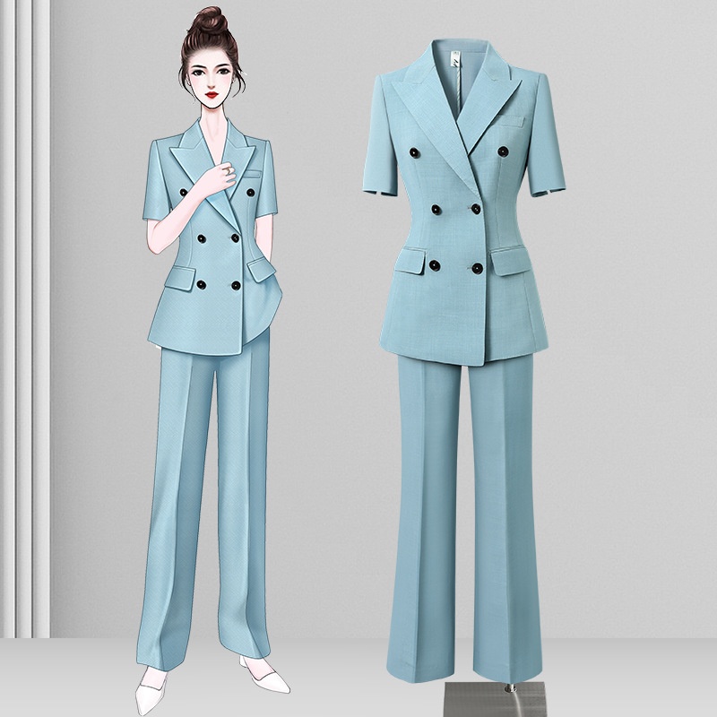 ChicShe Wide-Leg Pants Suit Set For Women 2025 New Summer Professional Commuting Formal Double-Breasted Blazer Office Workwear_voghion.com