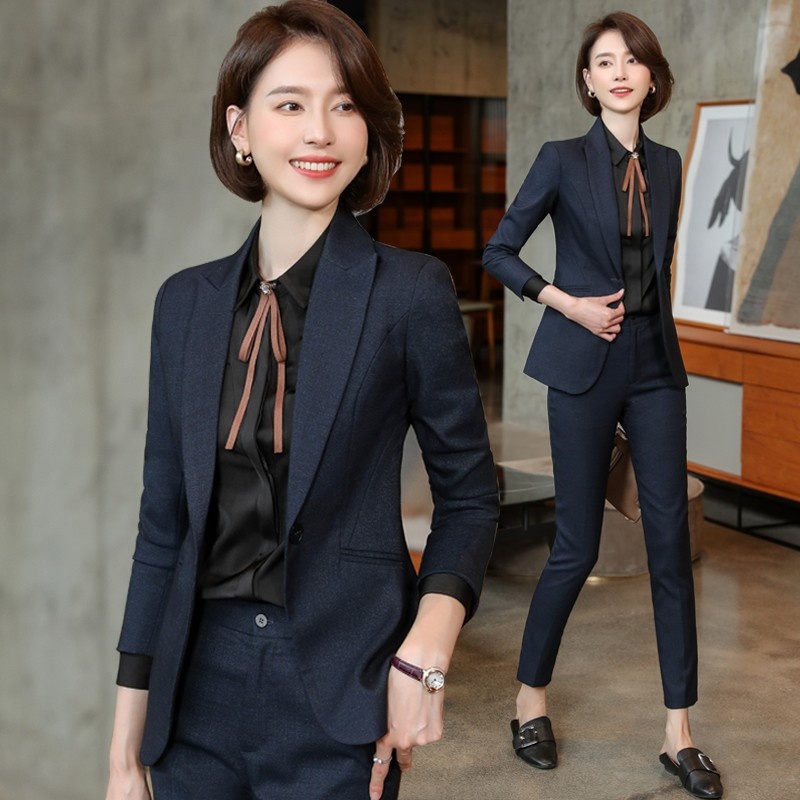 ChicShe Blue Professional Set Goddess Style Spring And Autumn Elegant Formal Suit Hotel Manager Workwear High-end_voghion.com