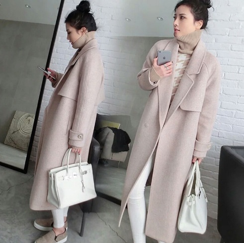 Women's Clothing Women's Clothing Black Wool Coat Mid-Length 2025 Autumn New Fashion Thick Loose Slim Fit Korean Style Women's Woolen Jacket_voghion.com