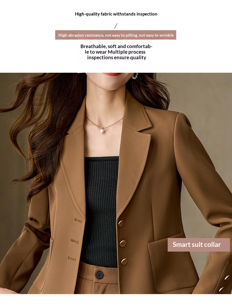 Blazer corto ChicShe da donna, manica lunga primaverile e autunnale, elegante stile pendolare, design piccolo, monopetto_voghion.com