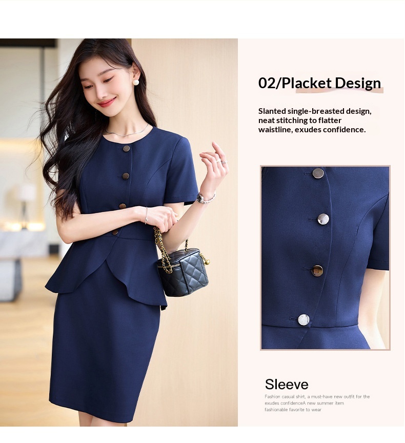 ChicShe 2024 Summer New Apricot Short Sleeve Professional Casual Jacket Women Pants Skirt Simple Elegant Two-Piece Set_voghion.com