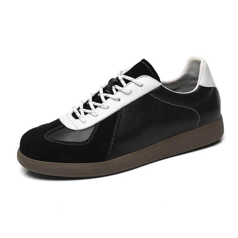 Glide 2025 Spring New Genuine Leather Trendy Niche Flat Sports Casual Versatile Sneakers Men's Retro German Training Shoes_voghion.com