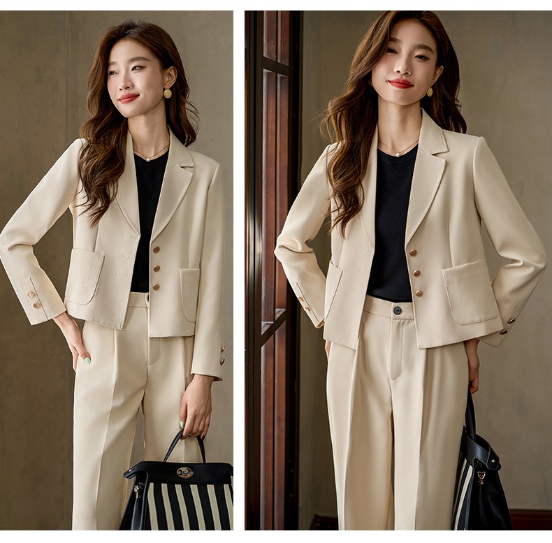 Blazer corto ChicShe da donna, manica lunga primaverile e autunnale, elegante stile pendolare, design piccolo, monopetto_voghion.com