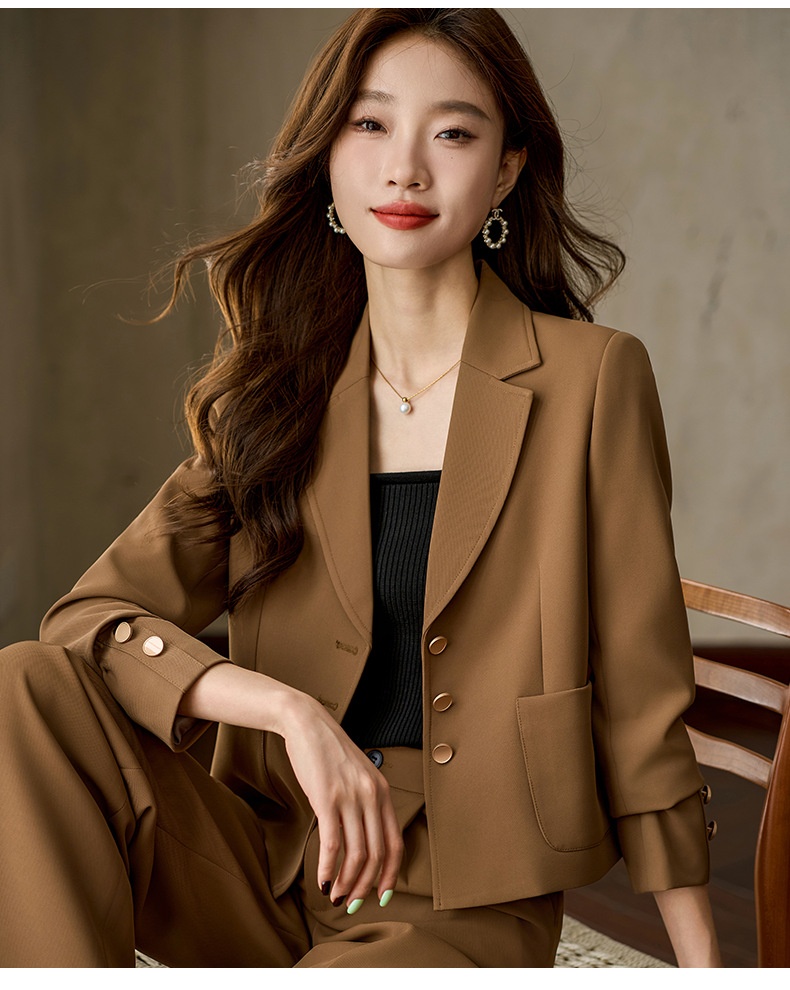 Blazer corto ChicShe da donna, manica lunga primaverile e autunnale, elegante stile pendolare, design piccolo, monopetto_voghion.com