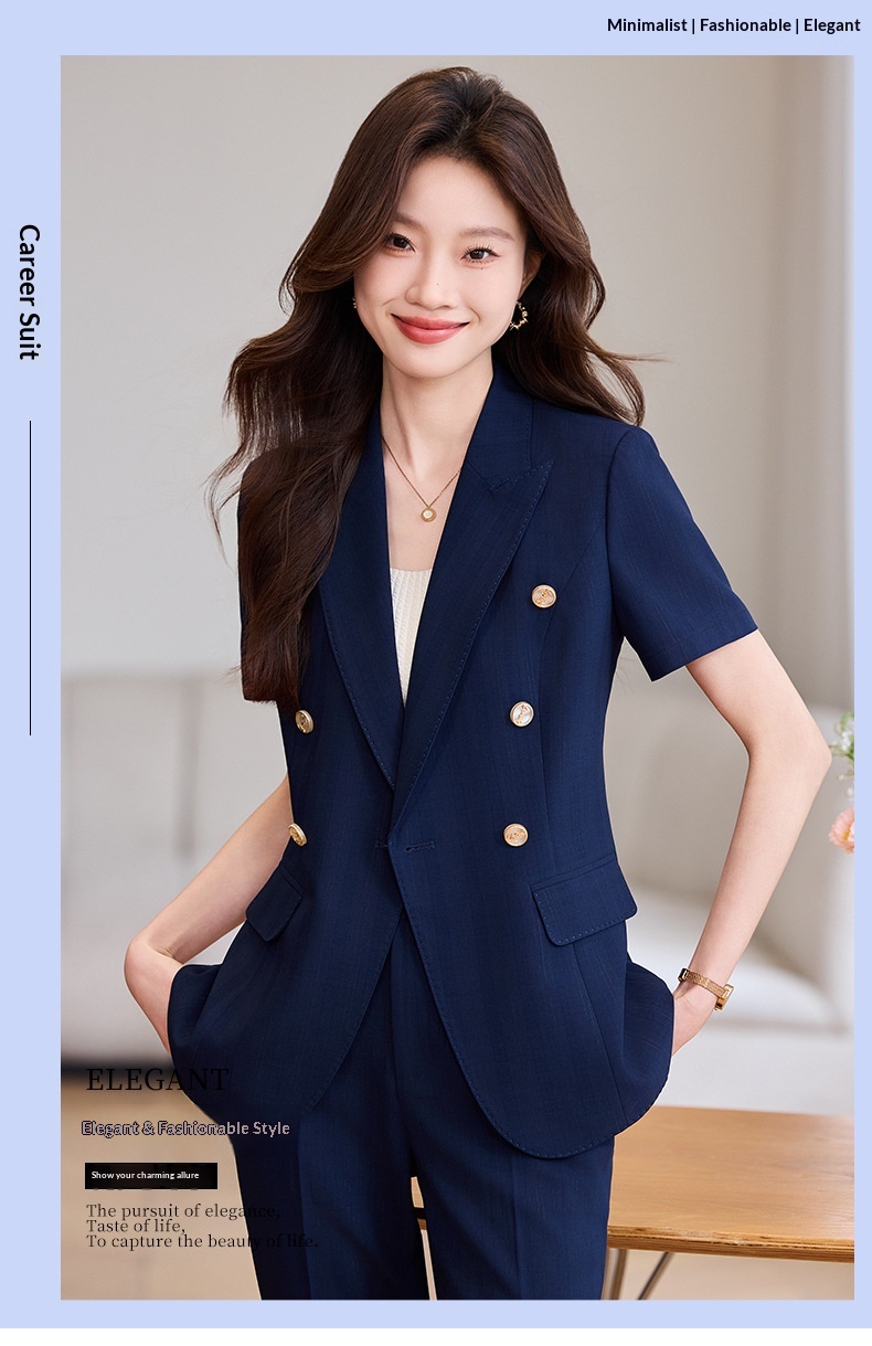 ChicShe Nuovo abito estivo professionale da donna a maniche corte, abito da lavoro, estetista, reception dell'hotel, negozio di gioielli_voghion.com