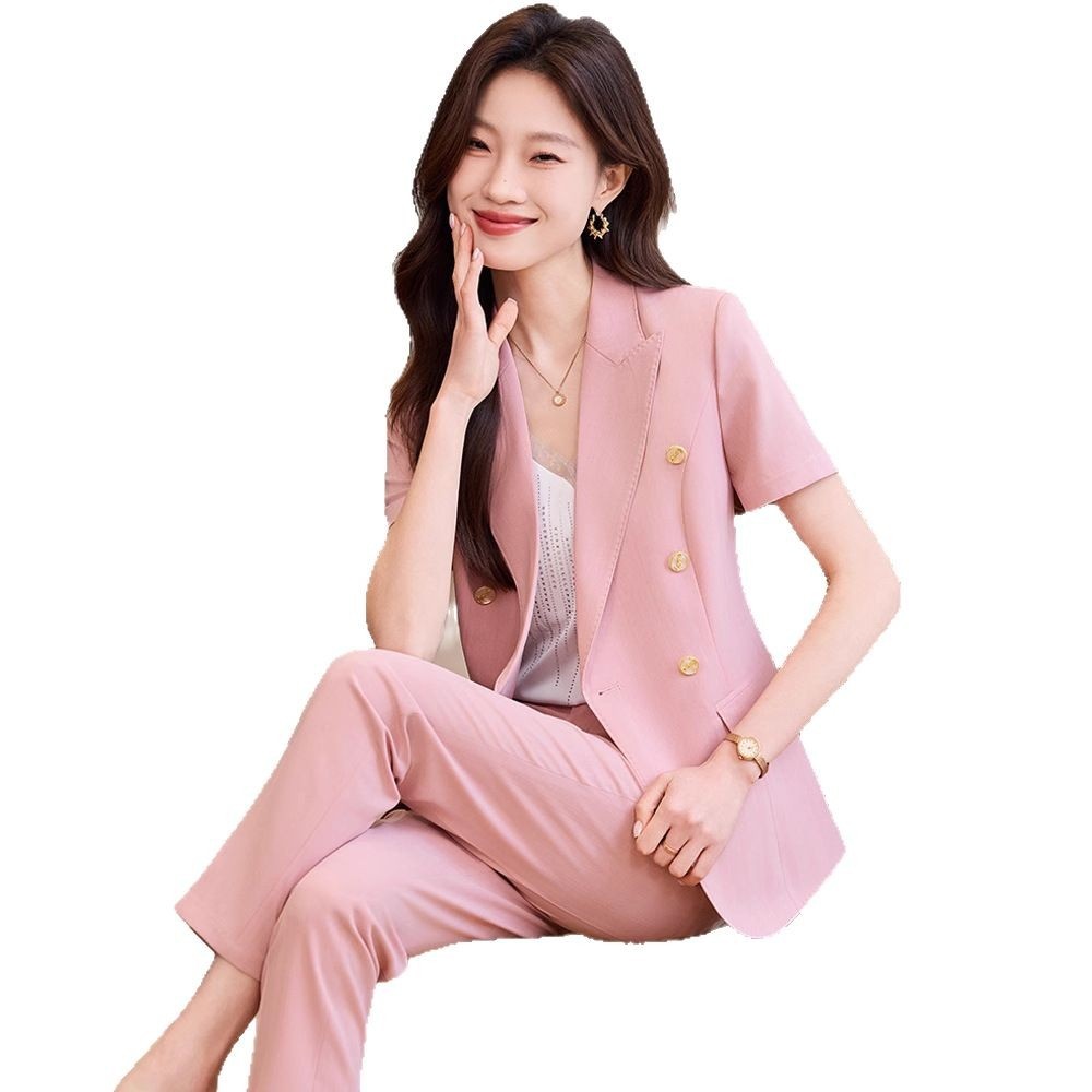 ChicShe Nuovo abito estivo professionale da donna a maniche corte, abito da lavoro, estetista, reception dell'hotel, negozio di gioielli_voghion.com