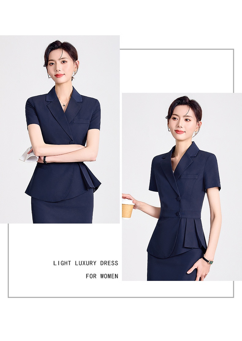 ChicShe Professional Gray Short Sleeve Small Suit Collar Jacket Women Pants Skirt Summer Outfit 2025 New Three-Piece Set_voghion.com