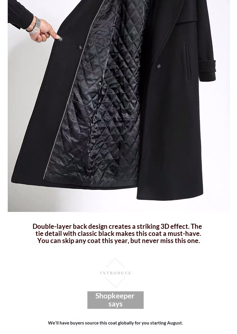 Women's Clothing Women's Clothing Black Wool Coat Mid-Length 2025 Autumn New Fashion Thick Loose Slim Fit Korean Style Women's Woolen Jacket_voghion.com