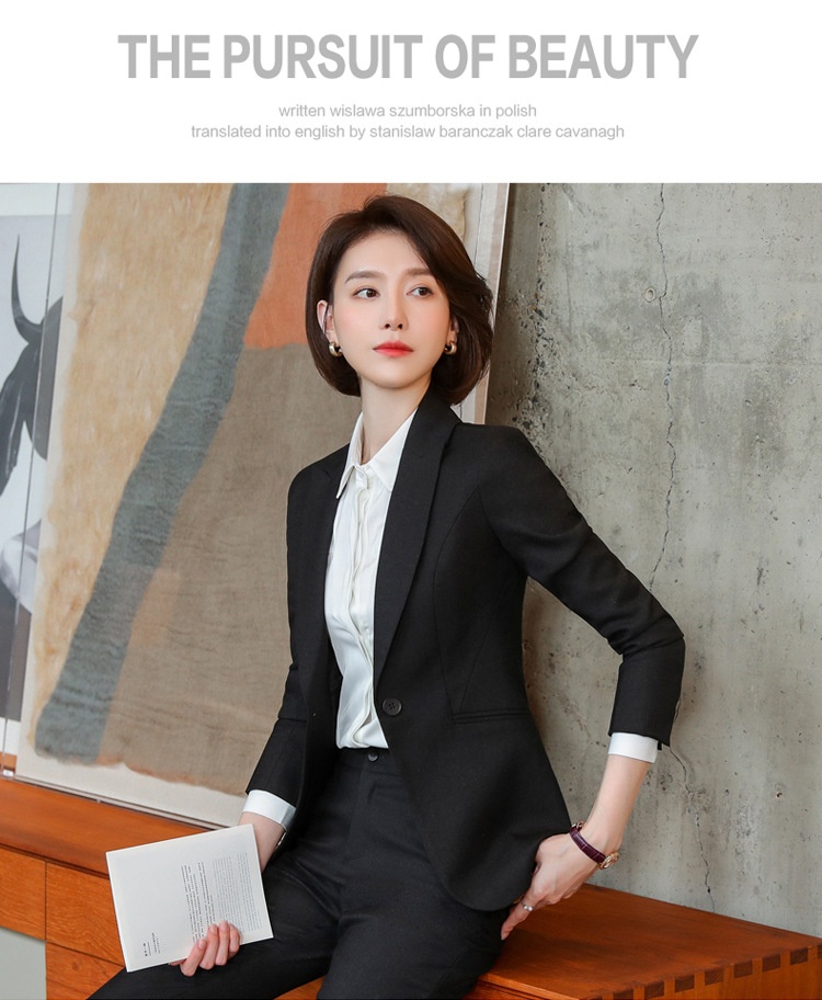 ChicShe Blue Professional Set Goddess Style Spring And Autumn Elegant Formal Suit Hotel Manager Workwear High-end_voghion.com