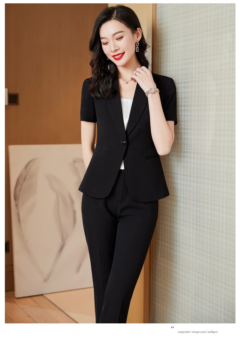 ChicShe Black Blazer Women, Lightweight Short Sleeve, Elegant Summer New Professional Suit, Formal Work Suit For Ladies_voghion.com