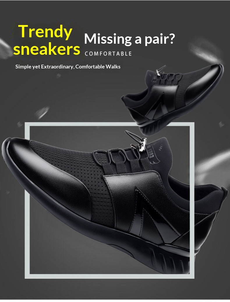 Chaussures de sport chaudes et confortables pour homme, rehausse invisible de 8 cm, style business casual._voghion.com