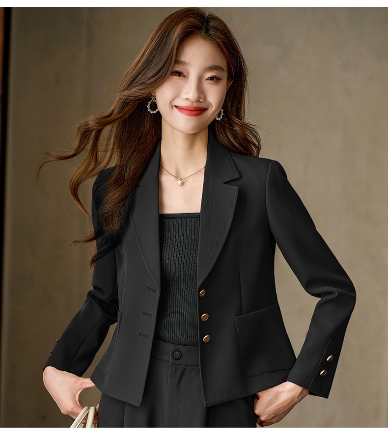 Blazer corto ChicShe da donna, manica lunga primaverile e autunnale, elegante stile pendolare, design piccolo, monopetto_voghion.com