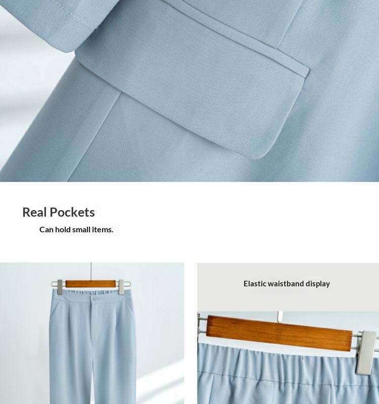 ChicShe Lightweight Women's Suit Summer Casual Elegant Fashion Professional Workwear Petite Blazer Two-Piece Set_voghion.com