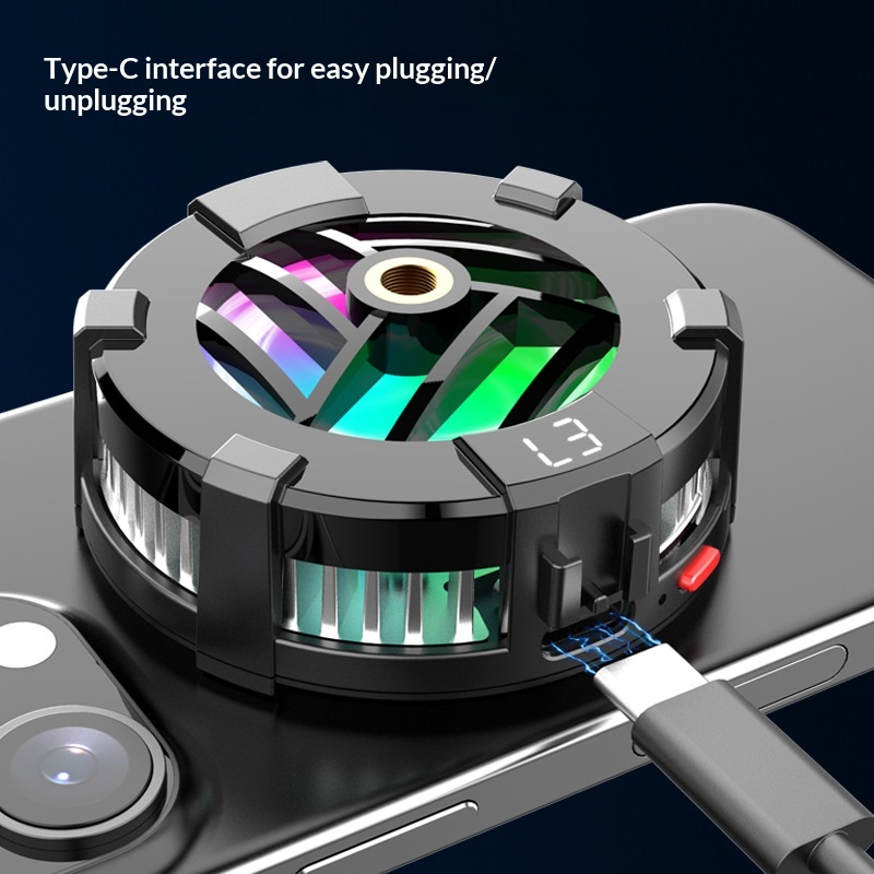 Digitex Mobile Phone Cooler Semiconductor True Game No Frame Drops Magnetic Back Clip Fan Rapid Cooling Black Technology_voghion.com