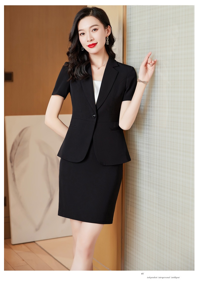 ChicShe Black Blazer Women, Lightweight Short Sleeve, Elegant Summer New Professional Suit, Formal Work Suit For Ladies_voghion.com