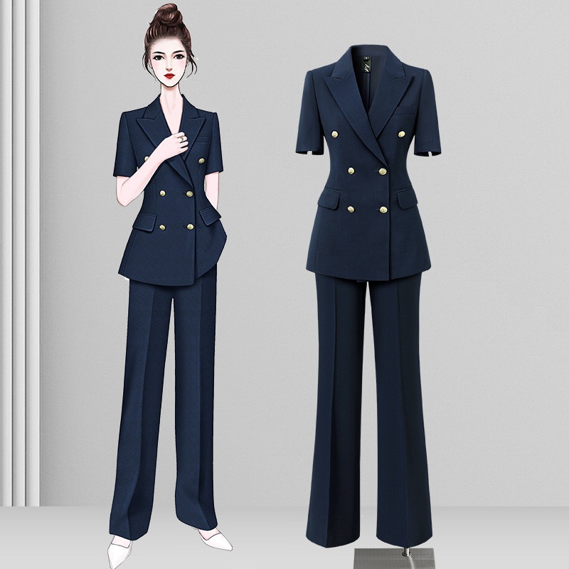 ChicShe Wide-Leg Pants Suit Set For Women 2025 New Summer Professional Commuting Formal Double-Breasted Blazer Office Workwear_voghion.com
