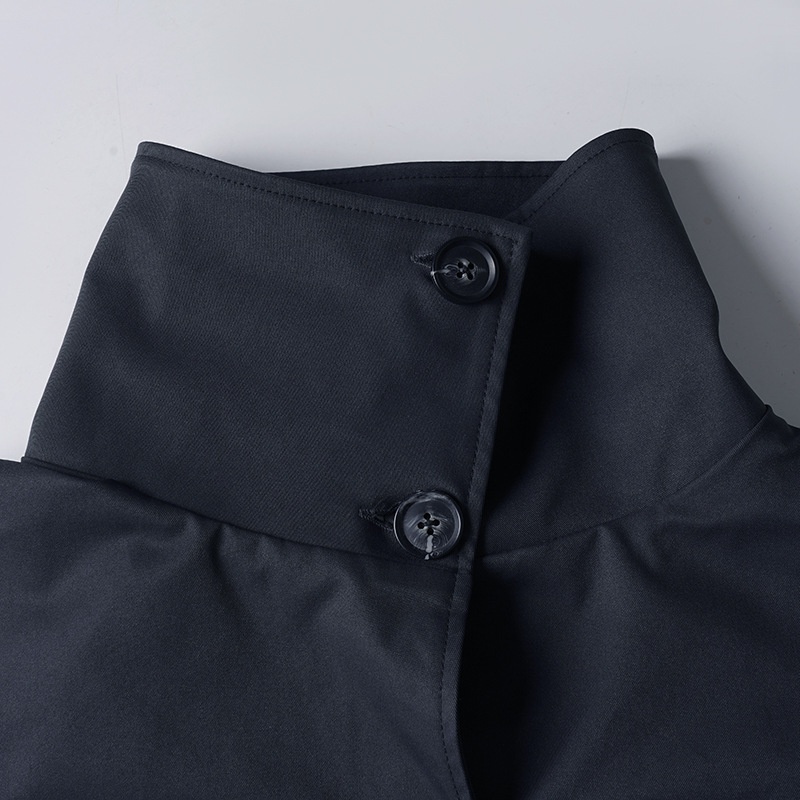 Women's Clothing Women's Street Cool Simple Versatile Tie Waist Slimming Trench Coat Niche Design Button Stand Collar Top For Women_voghion.com