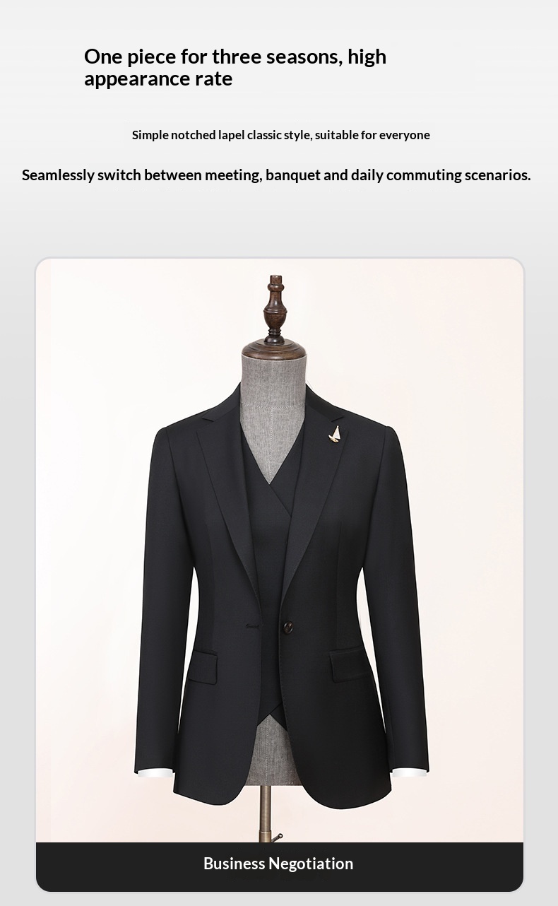 ChicShe New Machine Washable Wool Blazer For Women, High-End Business Suit With Draped Wide-Leg Pants, Professional Set_voghion.com