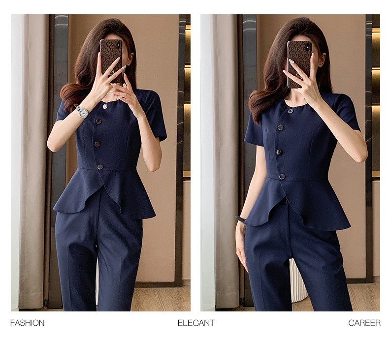 ChicShe 2024 Summer New Apricot Short Sleeve Professional Casual Jacket Women Pants Skirt Simple Elegant Two-Piece Set_voghion.com