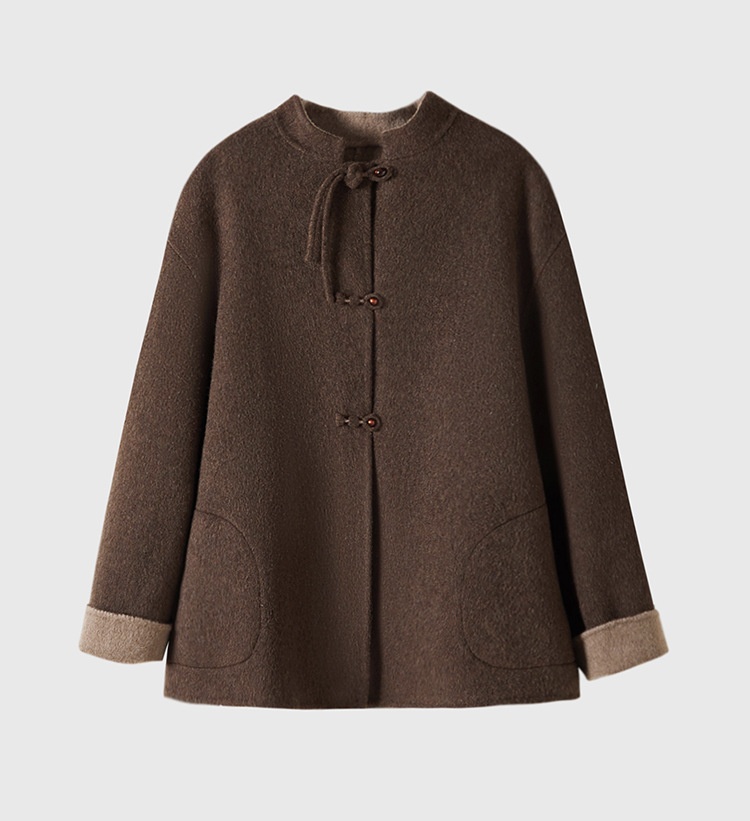 2025 Autumn Winter New Woolen Overcoat For Women, Women's Clothing, Women's Chinese Style Elegant Double-Sided Wool Coat_voghion.com