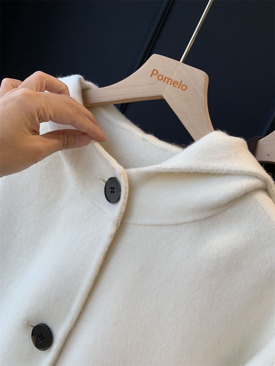 Women's Clothing Women's Clothing Heavyweight Practical!Alpaca Silk Double-Sided Wool Hooded Coat Short Woolen Overcoat G070507_voghion.com