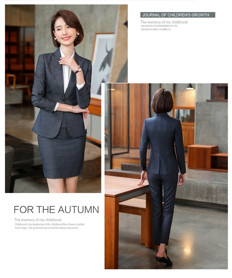ChicShe Blue Professional Set Goddess Style Spring And Autumn Elegant Formal Suit Hotel Manager Workwear High-end_voghion.com