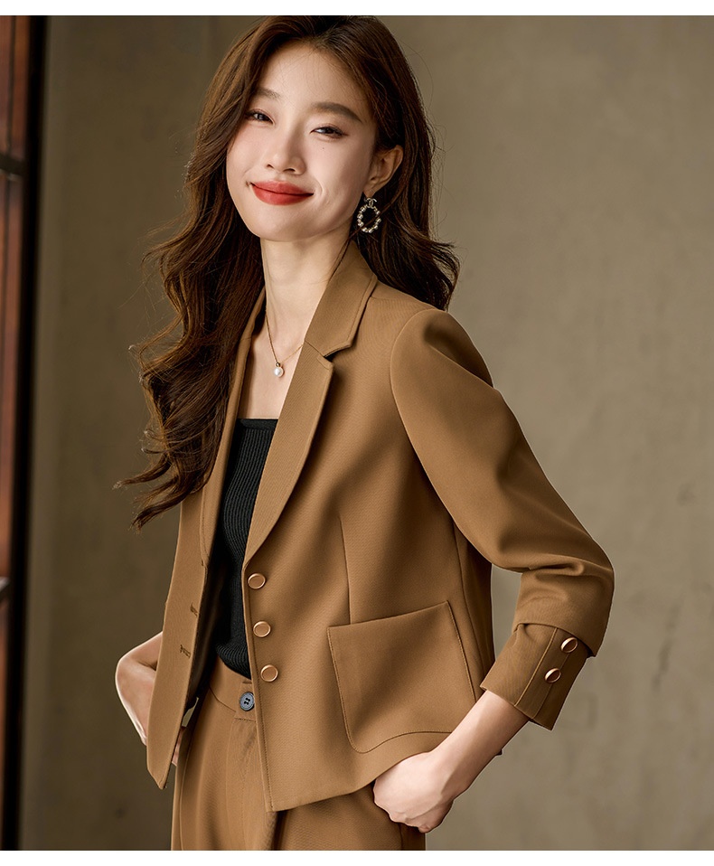 Blazer corto ChicShe da donna, manica lunga primaverile e autunnale, elegante stile pendolare, design piccolo, monopetto_voghion.com