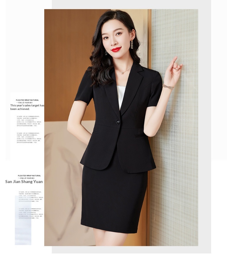 ChicShe Black Blazer Women, Lightweight Short Sleeve, Elegant Summer New Professional Suit, Formal Work Suit For Ladies_voghion.com