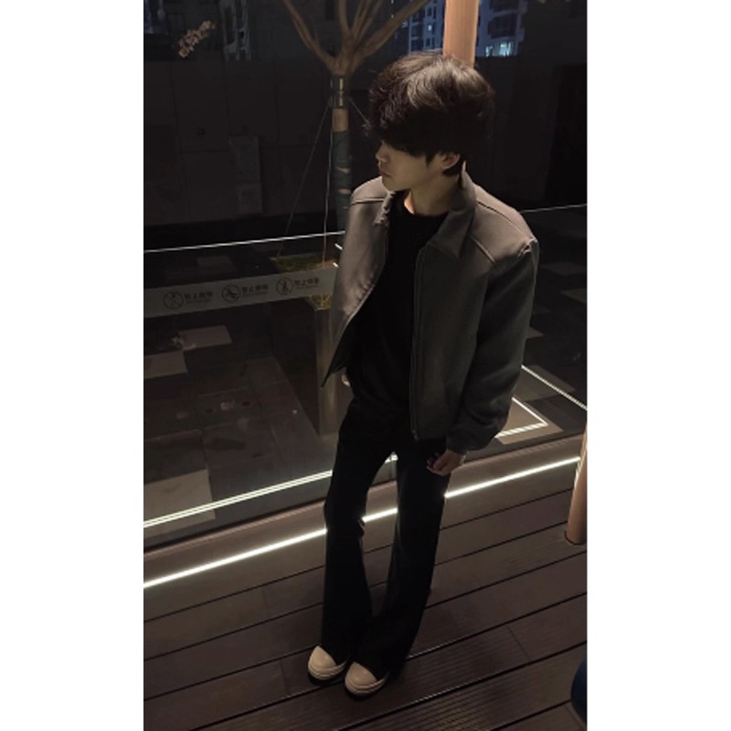 Cove Cross-Border Cleanfit Herren-Sweatshirt mit gepolsterten Schultern, hochwertiges Tragegefühl, stilvoll-cool, kurze, kastenförmige Business-Jacke für Frühling und Herbst_voghion.com