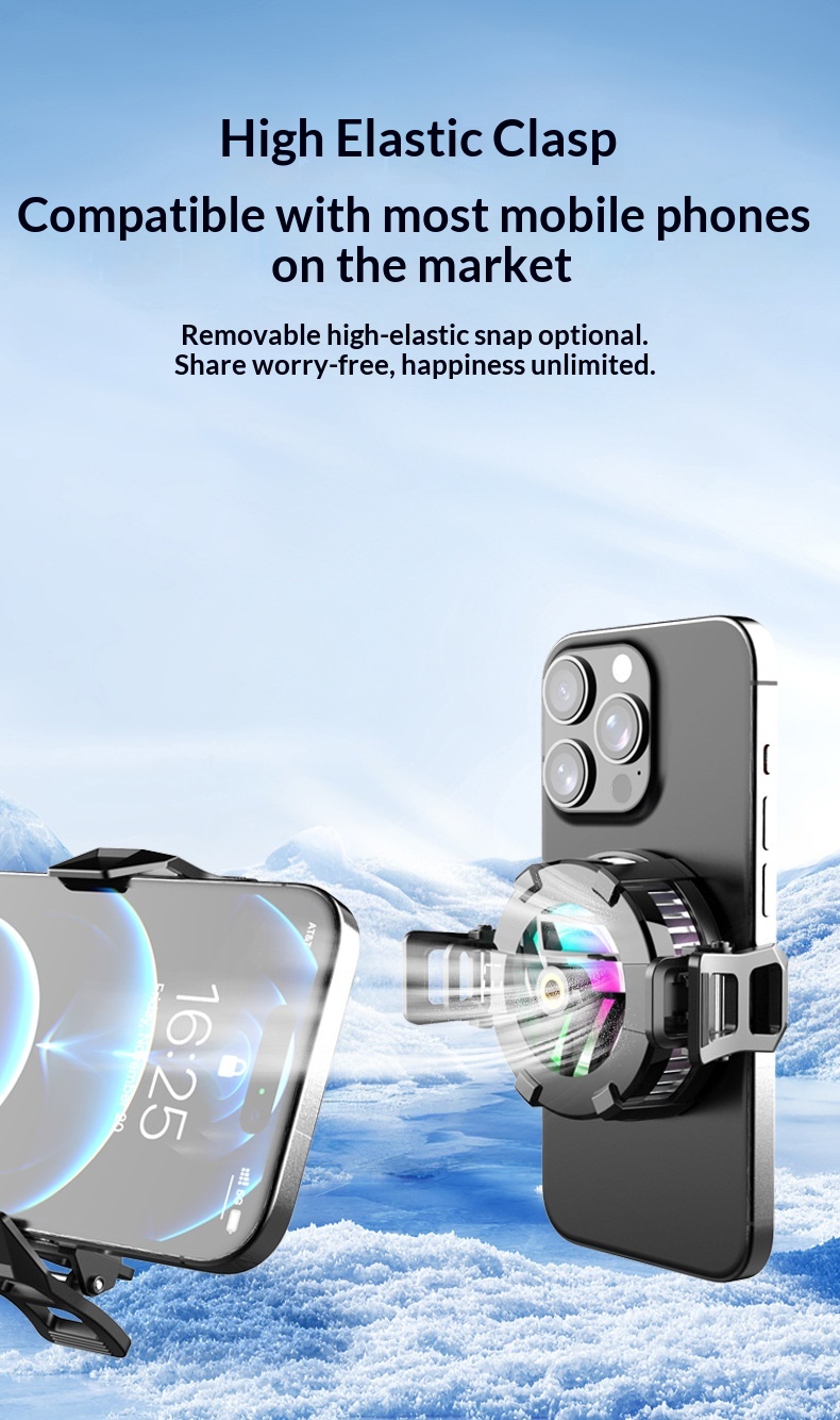Digitex Mobile Phone Cooler Semiconductor True Game No Frame Drops Magnetic Back Clip Fan Rapid Cooling Black Technology_voghion.com