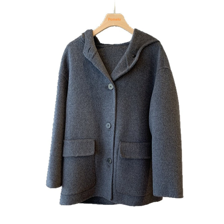 Women's Clothing Women's Clothing Heavyweight Practical!Alpaca Silk Double-Sided Wool Hooded Coat Short Woolen Overcoat G070507_voghion.com