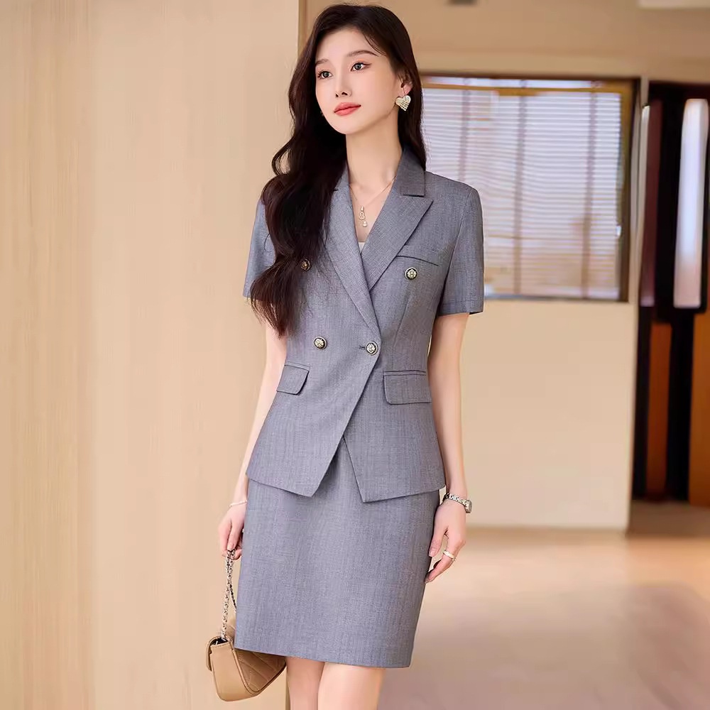 ChicShe High-End Striped Suit Set For Women Summer 2025 New Professional Formal Wear Elegant Hotel Manager Workwear Blazer_voghion.com