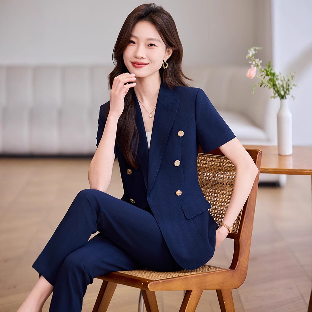 ChicShe Nuovo abito estivo professionale da donna a maniche corte, abito da lavoro, estetista, reception dell'hotel, negozio di gioielli_voghion.com