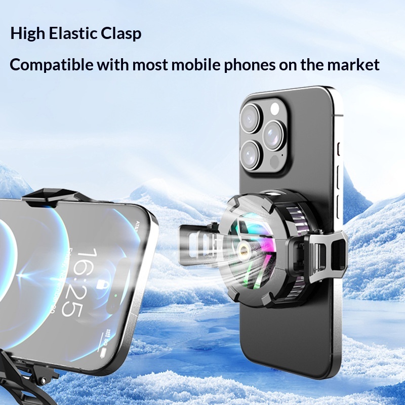 Digitex Mobile Phone Cooler Semiconductor True Game No Frame Drops Magnetic Back Clip Fan Rapid Cooling Black Technology_voghion.com